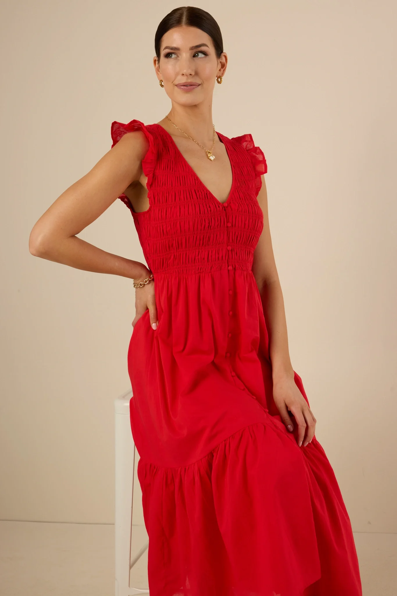 Allyn Dress- Red
